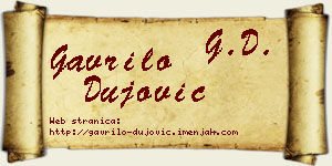 Gavrilo Dujović vizit kartica